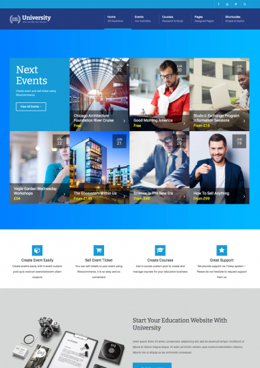 University H4 WP FREEmium Theme Series