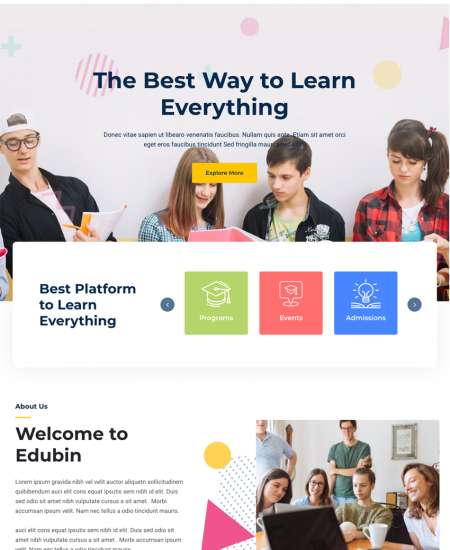 Edubin H2 WP FREEmium Theme Series